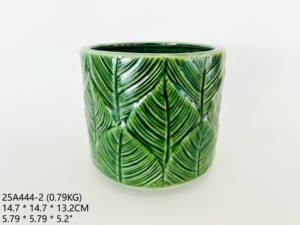 Vaso per <span class=keywords><strong>Piante</strong></span> in Ceramica con Smalto Reattivo Blu, 5,8 Pollici, Vaso per Succulente Testurizzato, Moderno Vaso Cilindrico Geometrico per Decorazione - Product Image 4