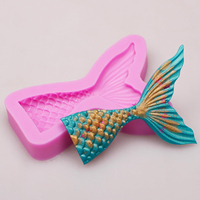 Moule à pâtisserie en silicone en forme de queue de sirène 3D, moule à chocolat en forme de queue de sirène pour la décoration de gâteaux sur le thème de la sirène, décoration de cupcakes