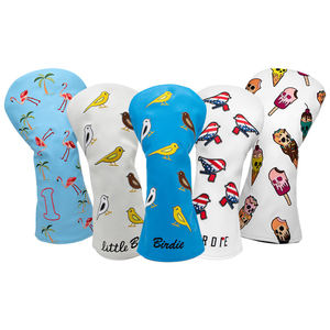 High Quality Pu Leather Embroidery/Printed Logo Golf Head Covers <b>Driver</b> Fairway Hybrid Wood <b>Headcover</b> Golf - Product Image 3