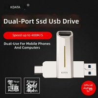 KDATA Chiavetta USB in Metallo 3.0 USB3.2 400MB/S Type-C Doppia Porta Pendrive con Blocco Crittografato 128GB 256GB 512GB OTG PSSD