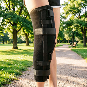 Immobilizzatore per <span class=keywords><strong>Ginocchio</strong></span> Antiscivolo HKJD con Design ad Apertura Rotulare per la Cura di Distorsioni Ligamentali e Dislocazioni Articolari - Product Image 2