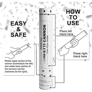 12-Zoll-<span class=keywords><strong>Party</strong></span>-Popper für Hochzeits feier dekoration Biologisch abbaubare Konfetti-Kanone Silber <span class=keywords><strong>Metallic</strong></span> Konfetti Popper Cannon Launcher - Product Image 5