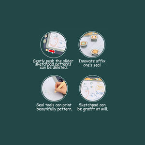 تعلم تعليمي للأطفال لوحة رسم خربش قابلة للمسح مع 3 طوابع ملونة لوحات رسم للكتابة اللعب - Product Image 2