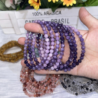 Bracelets facettés en Lépidolite et Aigue-marine, sculptés à la main, pierres de guérison Reiki, bijoux en cristal pour cadeau - Vente chaude