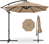 Parasol Déporté Banane Imperméable pour Restaurant, Jardin, Plage, Patio – Toile Anti-UV en Fer