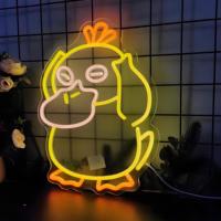 Lampe néon LED en forme de canard de dessin animé, transformateur USB, multicolore, pour chambre d'enfant, fête d'anniversaire, publicité, néons pour entreprises