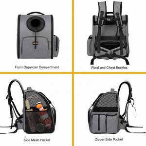 Sac à dos de transport pour animaux de compagnie, pour chats et chiens, ventilé, <span class=keywords><strong>extensible</strong></span>, avec maille respirante, pour la randonnée et les voyages - Product Image 2