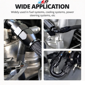 Embouts et raccords <span class=keywords><strong>de</strong></span> <span class=keywords><strong>tuyau</strong></span> PTFE à 45 degrés à débit total en aluminium BJR Performance, femelles AN6 AN8 AN10, pour pièces automobiles modifiées - Product Image 4