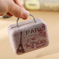 1 pièce : Adorable boîte à bijoux, sac à main de poupée, mini-valise en métal tendance, coffre miniature pour poupées, décoration de maison de poupée