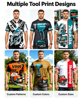 T-shirt décontracté à manches courtes pour homme, col rond, imprimé 3D motif outils mécaniques, nouveau modèle transfrontalier européen et américain