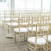 Nouveaux produits : Chaises Chiavari empilables en plastique doré pour la location, événements hôteliers, banquets et mariages à Dubaï, vente en gros