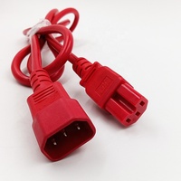 Câble d'alimentation CA personnalisé rouge IEC C14 vers C15 H05VV-F 3*1.5mm² Fil 10A 250V Certifié CE
