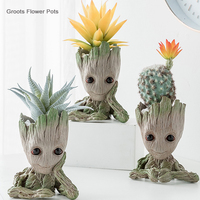 Harga pabrik lucu Galaxy Treeman gantung dinding penanam dekorasi bayi Groots besar bunga plastik Pot Set untuk taman rumah ruang tamu