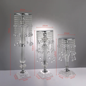 Centros de mesa de decoración de boda con implementos de flores de cristal - Product Image 3