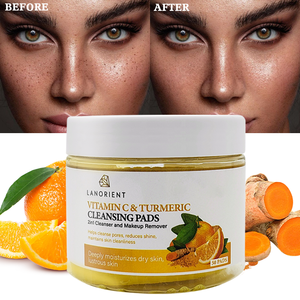 Nettoyant Exfoliant Visage Bio à <span class=keywords><strong>la</strong></span> Vitamine C Marque Blanche, Tampons Nettoyants Éclaircissants et Blanchissants pour Femmes - Product Image 3