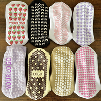 Chaussettes de yoga et de Pilates pour femmes, design personnalisé, dentelle mignonne, antidérapantes, blanches, avec des poignées sur le dessous