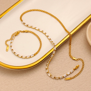 Hongtong B1-165 Edelstahl Kubanische Kette Tennis-Kette Kreative Luxuriöse Klassische Filigrane Damen Mode-Schmuck Halsketten - Product Image 6