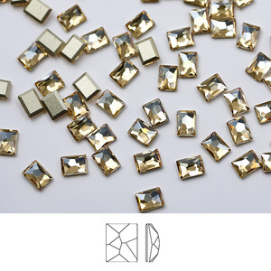 Strass pour ongles Paso Sico Super Shiny Golden Shadow K9 en verre, formes multiples, dos plat, pour nail art 3D - Product Image 1