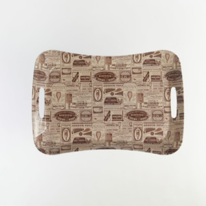 Hot Eco-Friendly Printed Big Rectangle <strong>Plastic</strong> <strong>Serving</strong> Tray With Handle - Product Image 4