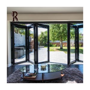 Rising Competitive Custom Nordic Exterior Acordeón Puerta plegable Vidrio Deslizante Patio Bi-plegable Bifold Aluminio Bi Puerta plegable - Product Image 5