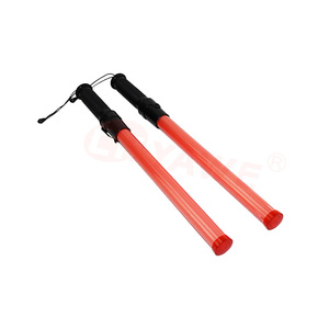 Bastón de Tráfico de Plástico de 54 cm, Luz de Advertencia LED Intermitente, Alimentado por Batería, para Seguridad, Tubo Fino, Tipo Regular - Product Image 4