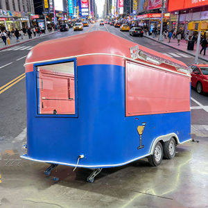 Carrito Móvil de Acero Inoxidable de Dos Tonos con 4 Ruedas para Helados, Bebidas Especiales y Aperitivos para la Vida Nocturna Urbana - Product Image 1