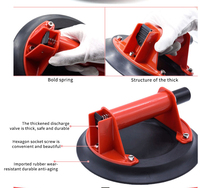 Ventouse de levage robuste de 8 pouces avec poignée métallique et pompe ABS pour granit, marbre, carrelage et fenêtres – Outil manuel