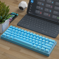 Keyboard Mekanik USB-C Nirkabel RGB Backlit Baru untuk Dual Mode Hot-Swappable Mini 61-Key Red Switch untuk PC PS4 iPhone iPad