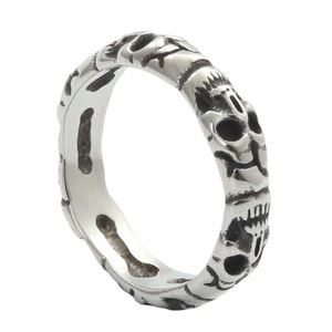 Skeleton Skull <b>Ring</b> Men's Retro Silver Stainless Steel Punk Jewelry Gift <b>Finger</b> <b>Ring</b> - Product Image 1