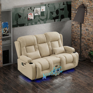 Modern Home Seating Fabric Console 4 Colors Ambient Lighting <b>Speakers</b> <b>USB</b> Ports Built-in 002 Modern Home Design Features - Product Image 3