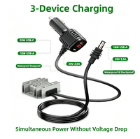 Kit Starlink Mini 3 en 1, Cable de Alimentación CC, Convertidor de Voltaje de 105W, Voltímetro, USB Dual, Accesorios para Yate, RV y Vehículos, Modelo FN06 de 3M, Negro