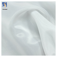 YX446 kualitas tinggi kepadatan tinggi menebal 70 Gsm poliester putih kain Organza untuk Model gaun Catwalk