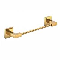 Porte-serviettes mural simple en cuivre doré poli moderne, support pour serviettes de toilette, accessoires de salle de bain, base carrée, barre ronde, minimaliste