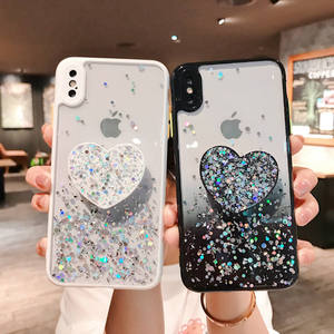 <span class=keywords><strong>Coque</strong></span> de téléphone portable en acrylique de couleur unie avec support en forme de cœur pour Iphone 11 Pro <span class=keywords><strong>Huawei</strong></span> <span class=keywords><strong>P30</strong></span> - Product Image 3