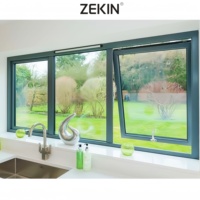 Fenêtre d'auvent en aluminium pour camping-car Fenêtre d'auvent mural en verre trempé double avec design résistant à l'eau Fenêtre d'auvent
