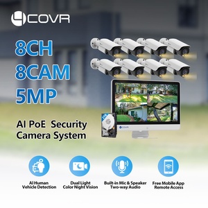 <span class=keywords><strong>Kit</strong></span> de caméra IP PoE CCTV AI 4COVR 5Mp, système de caméra de sécurité 8 canaux, audio bidirectionnel, vision nocturne couleur, visualisation à distance - Product Image 2