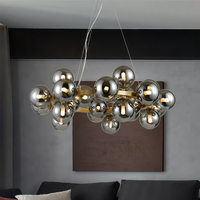 Lampe suspendue en verre boule, style nordique moderne, blanc chaud, pour salle à manger et salon
