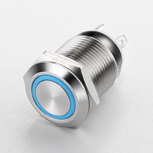 IP67 2 Pin On And Off Switch 12MM 2A Momentary Push Button Switches Latching Electrical Waterproof Metal Push Buttons