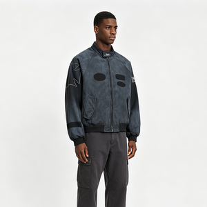 Chaqueta Vintage de Algodón Lavado con Bordado de Carreras, Estilo Campeón, para Hombre y <span class=keywords><strong>Mujer</strong></span>, Cortavientos Personalizable - Product Image 1