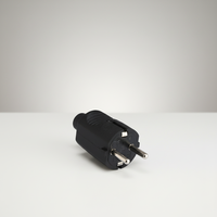 Prise mâle européenne 2P+T avec mise à la terre 16A 250V, connecteur électrique Schuko de haute qualité en matériau PP, réutilisable