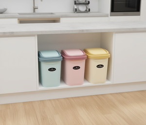 Cubo de Basura Moderno de 15L con Tapa Giratoria, Cubo de Basura Rectangular de Plástico para Interiores con Tapas - Product Image 2