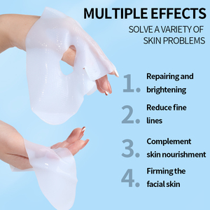 Masque facial en feuille de cristal à l'acide hyaluronique, à la vitamine C et au bio-collagène pour réparer la peau et la donner de l'éclat, marque privée - Product Image 2