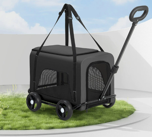 Chariot de transport <span class=keywords><strong>pour</strong></span> animaux de compagnie d'extérieur, <span class=keywords><strong>poussette</strong></span> à roues universelles, boîte à roulettes amovible, sac de transport pliable <span class=keywords><strong>pour</strong></span> <span class=keywords><strong>chien</strong></span> et chat, grande capacité, sûr - Product Image 5