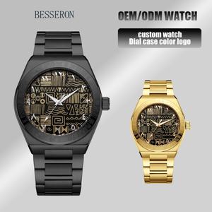 Reloj de Cuarzo Miyota de Lujo para Hombre, Popular, Especial, con Revestimiento Verde, de Acero Inoxidable, con Logotipo Personalizado, Correa de Cuero y Cristal - Product Image 2