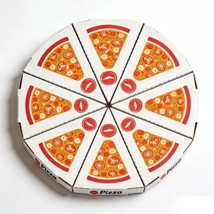 Scatola per <span class=keywords><strong>Pizza</strong></span> Portatile Personalizzata di Alta Qualità in Cartone Kraft, con Divisorio Triangolare per Singola Fetta, Stampa con Laminazione Opaca - Product Image 2