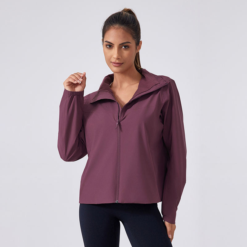 Ladies Waterproof Windproof Breathable Sports Jacket for Outdoor Hiking  Yoga Winter Fitness Workout Top Fashionable Solid Style