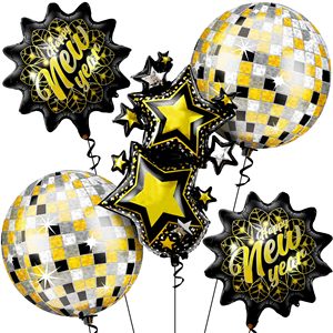 Set de Globos de <span class=keywords><strong>Año</strong></span> Nuevo 2027, Globos Redondos Negros y Dorados de 18 Pulgadas, Estrella Pentagrama, Globo 4D, Decoración para Fiesta de Nochevieja, Helio - Product Image 5