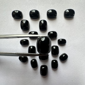 Onyx noir naturel, cabochon long en forme de coussin, 4x6-14x18, qualité AAA, pierre précieuse polie à la main pour la fabrication de bijoux - Product Image 1