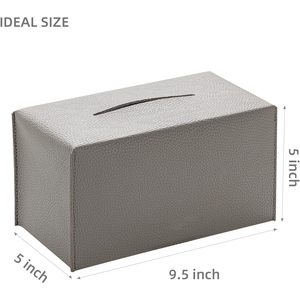 Boîte à mouchoirs en cuir PU, support rectangulaire avec ceinture de fixation inférieure – Organisateur décoratif moderne, imperméable et durable, portable - Product Image 2
