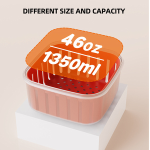 ถ้วยสลัดทรงสี่เหลี่ยม Bencircle B279 ขนาด 1350 มล. พร้อมระบบกรองน้ำสองชั้น ผลิตจากพลาสติก PP ทนทาน - Product Image 4
